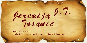 Jeremija Tošanić vizit kartica